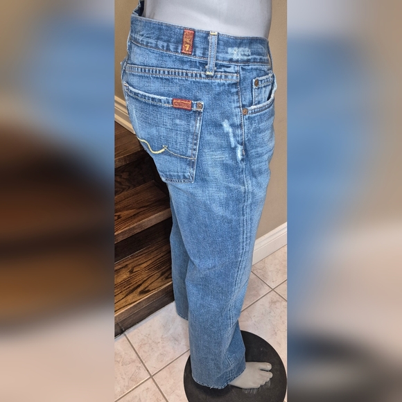 7 For All Mankind Men's Light Blue Bootcut Jeans - Picture 11 of 11